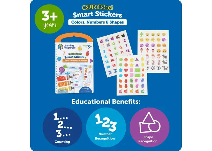 Learning Resources Skill Builders! Smart Stickers - Colors, Numbers & Shapes