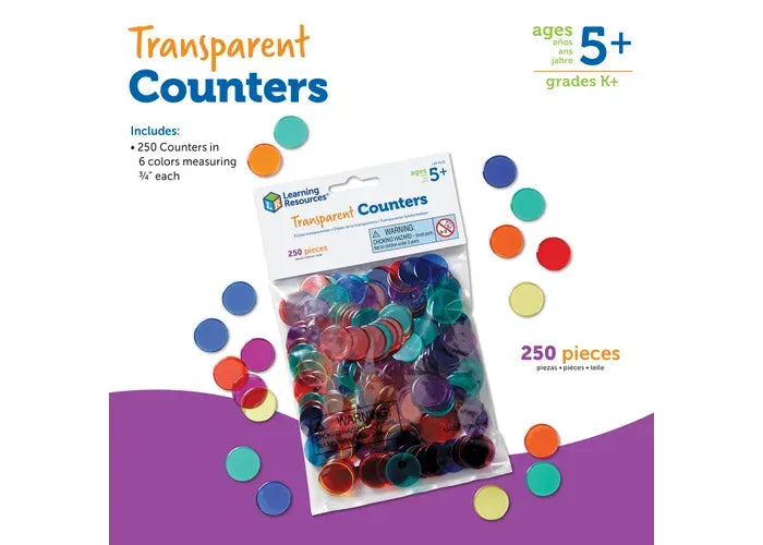 Learning Resources Transparent Counters, Set of 250