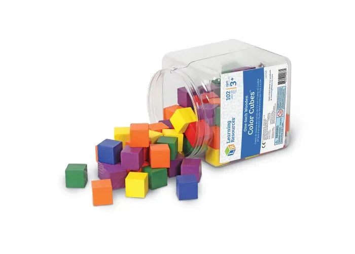 Learning Resources Wooden Color Cubes, Set of 102