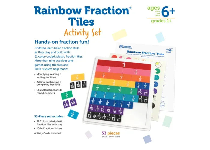 Learning Resources Rainbow Fraction ® Tiles with Tray