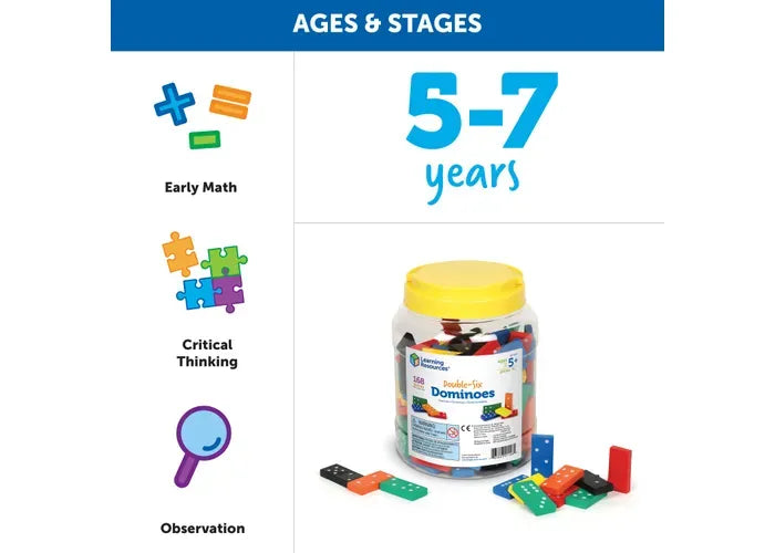 Learning Resources Double-Six Wooden Dominoes