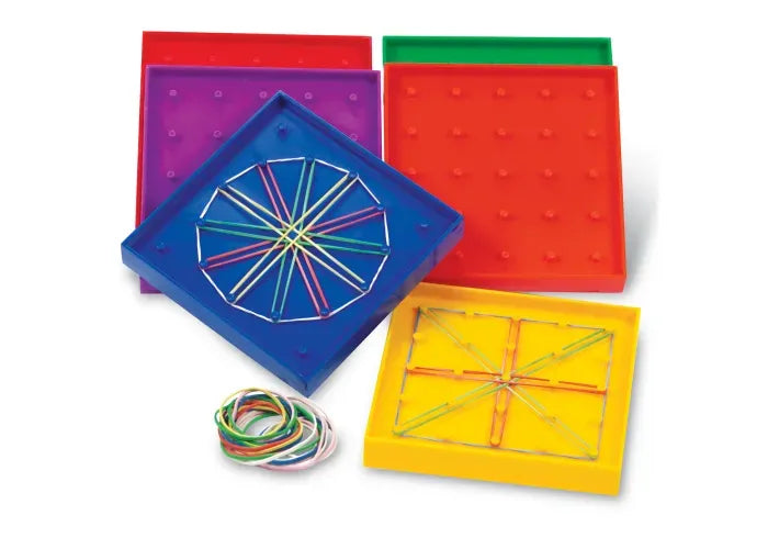 Learning Resources 5" Assorted Geoboards - 5 x 5 Pin, Set of 6