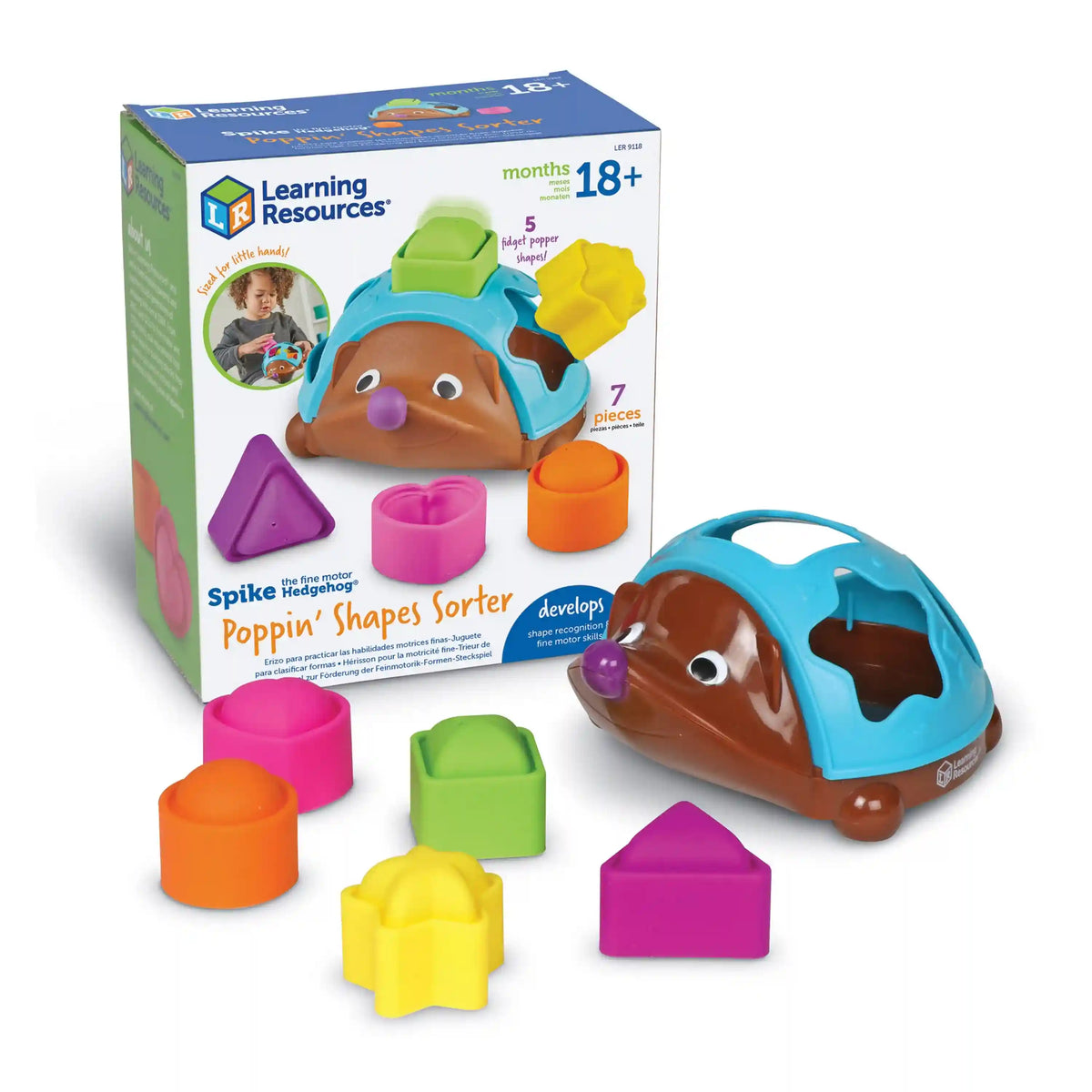 Learning Resources Spike the Fine Motor Hedgehog ® Poppin’ Shapes Sorter
