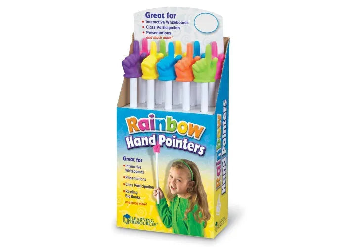 Learning Resources 15" Rainbow Hand Pointers, Set of 10