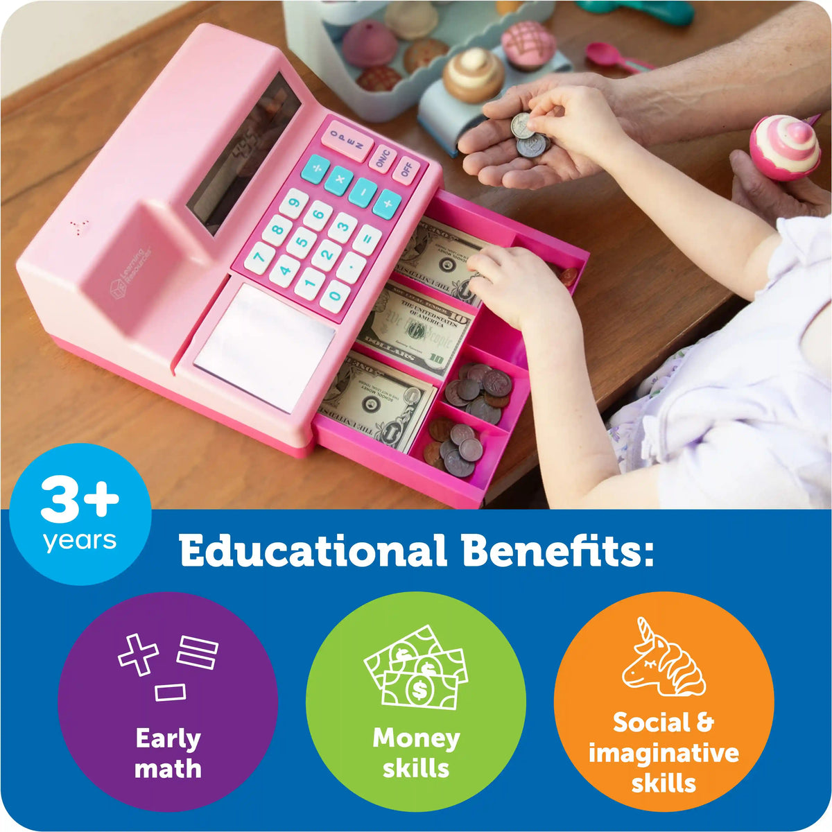 Learning Resources Pretend & Play ® Calculator Cash Register - Pink